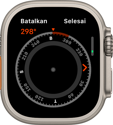 Apple Watch menampilkan penyesuaian bearing