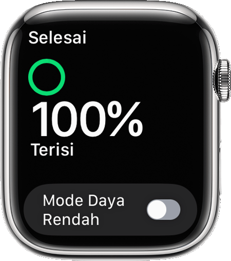 Apple Watch menampilkan tingkat dayanya