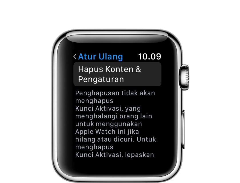Hapus Semua Konten dan Pengaturan dari Apple Watch