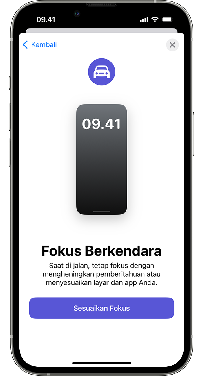 iPhone menampilkan cara mengatur Berkendara
