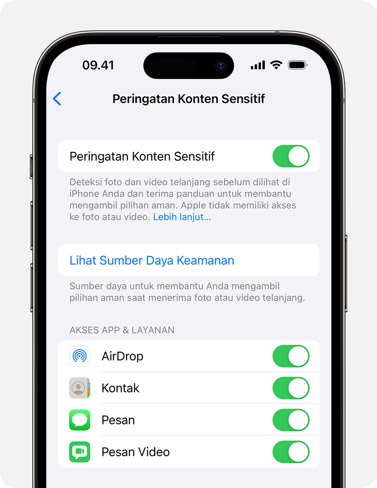 Mengenai Peringatan Konten Sensitif di perangkat Apple Apple Support (ID)