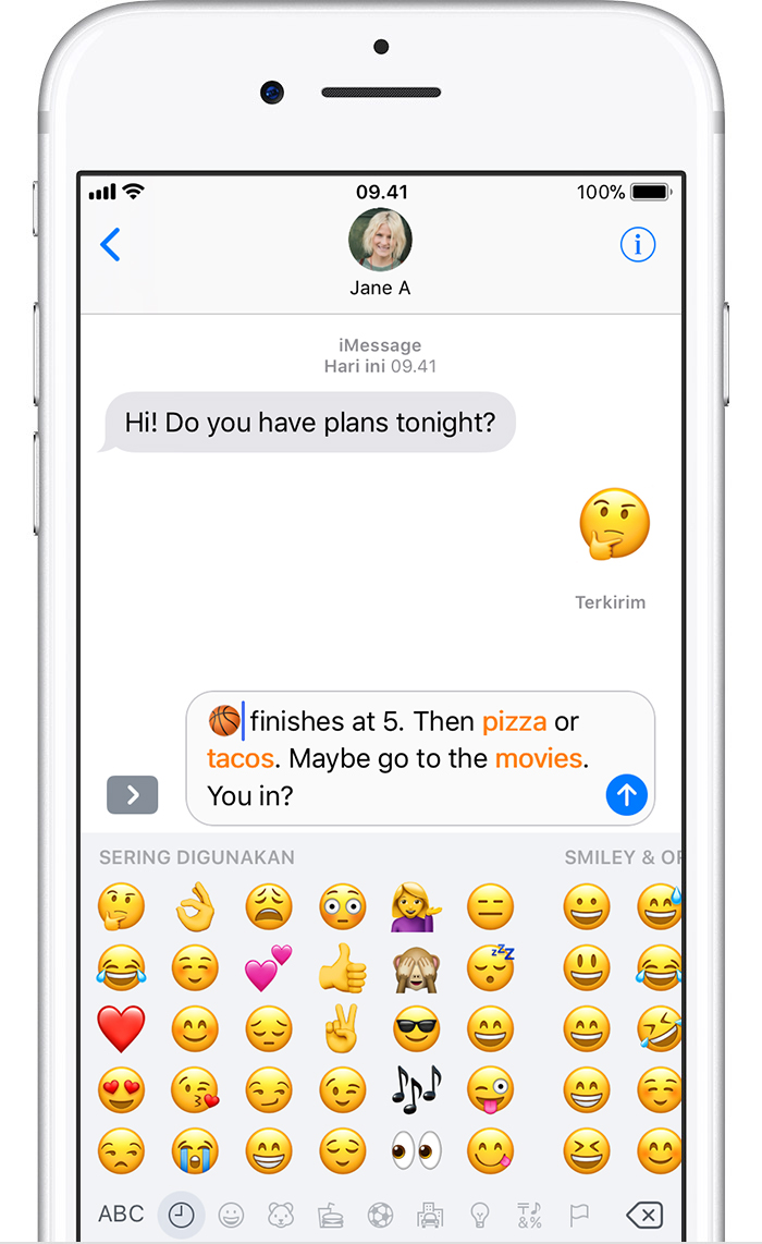 Menggunakan Emoji Iphone Ipad Ipod Touch Apple Support Pesan Ios