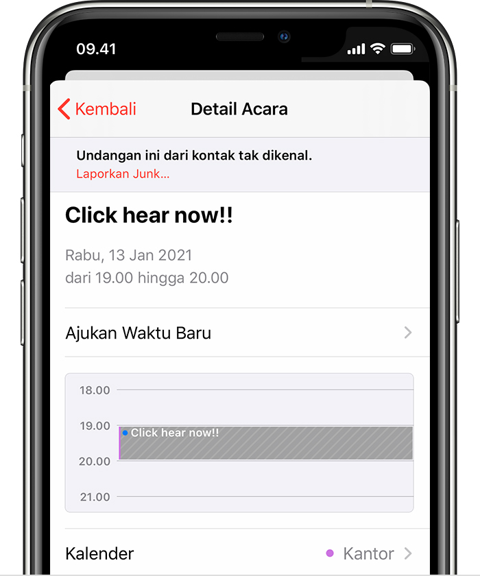 Menghapus Spam Dari Kalender Di Iphone Apple Support
