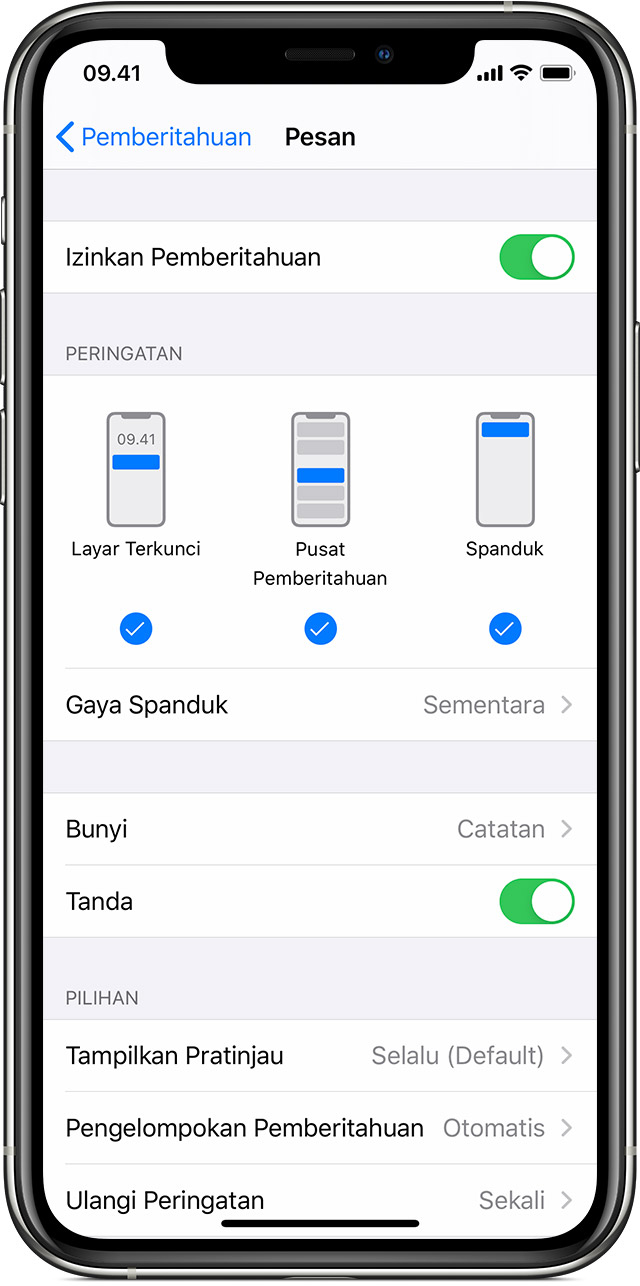 Menggunakan Pemberitahuan Di Iphone Ipad Dan Ipod Touch Apple Support Id
