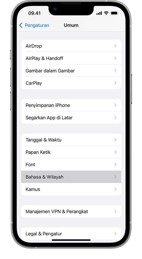 Mengubah bahasa di iPhone atau iPad - Apple Support (ID)