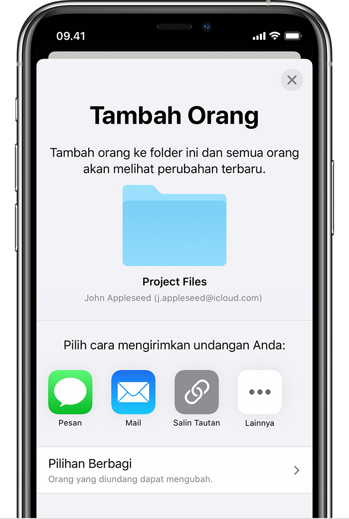 Berbagi Folder Dengan Icloud Drive Apple Support