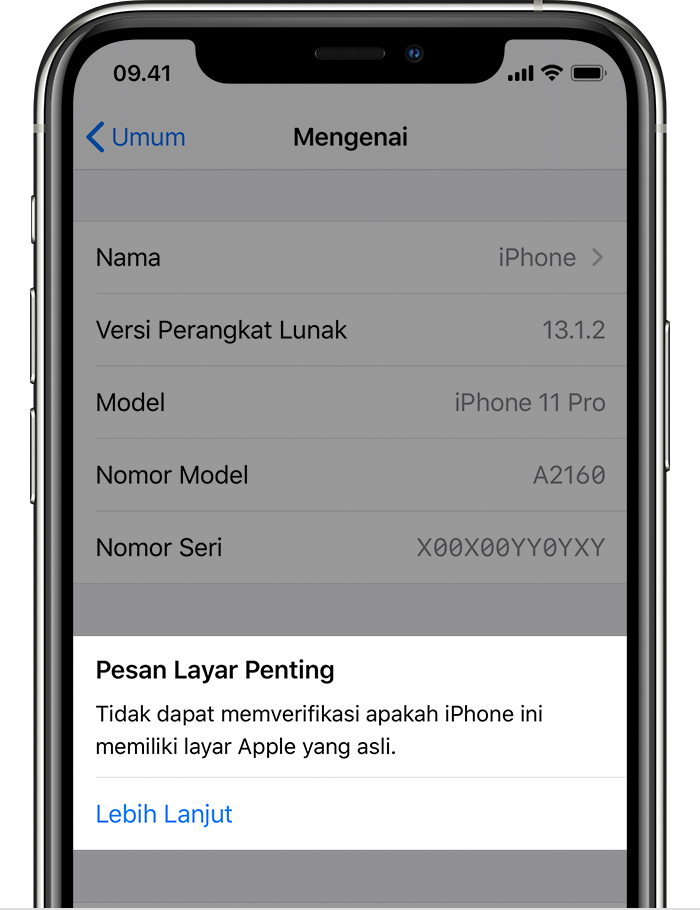 Tentang layar iPhone asli - Apple Support (ID)