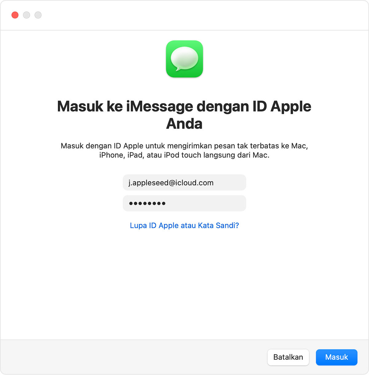 Menggunakan Pesan Dengan Mac Apple Support Id