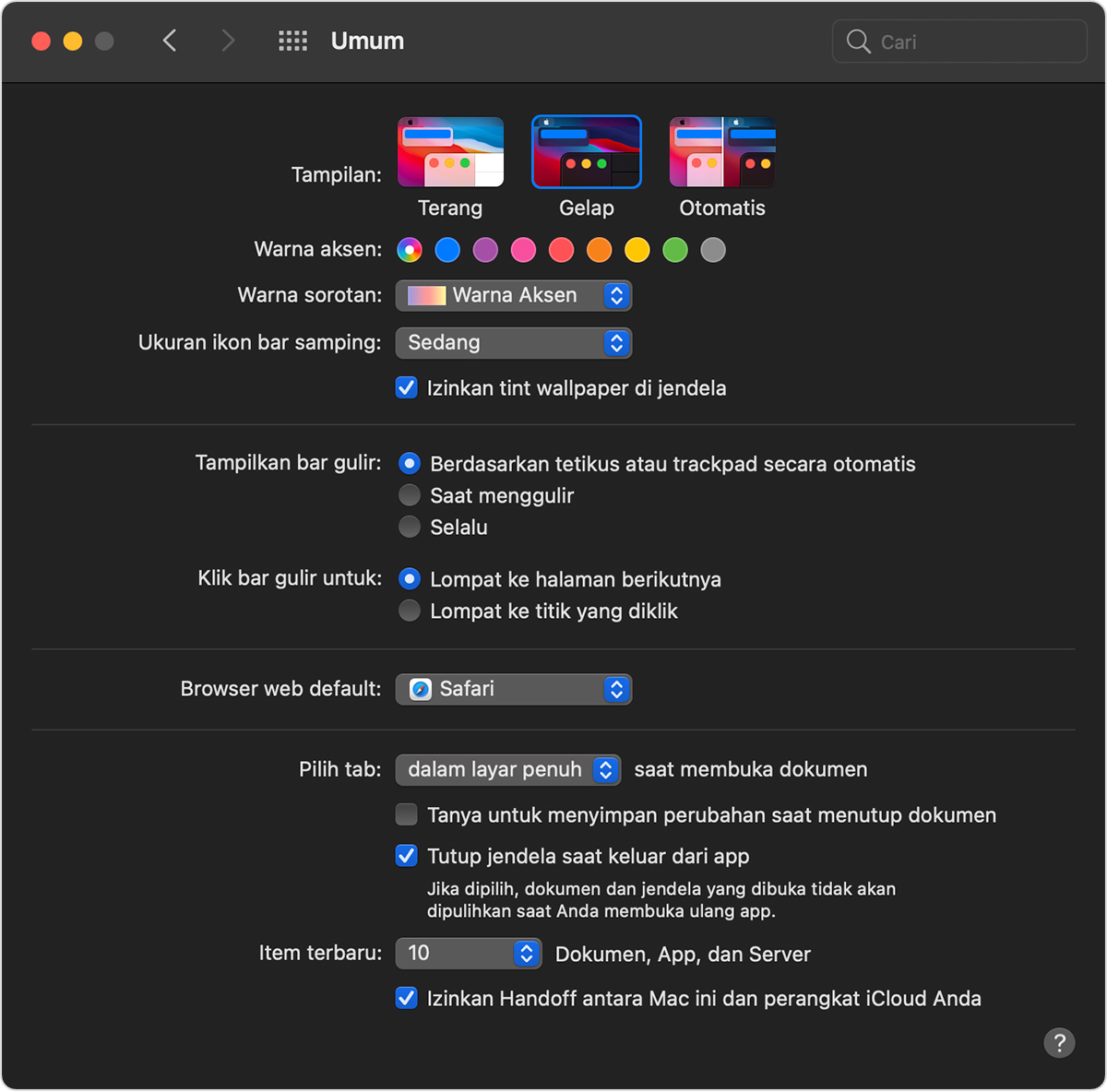 Cara Menggunakan Mode Gelap Di Mac Apple Support Id