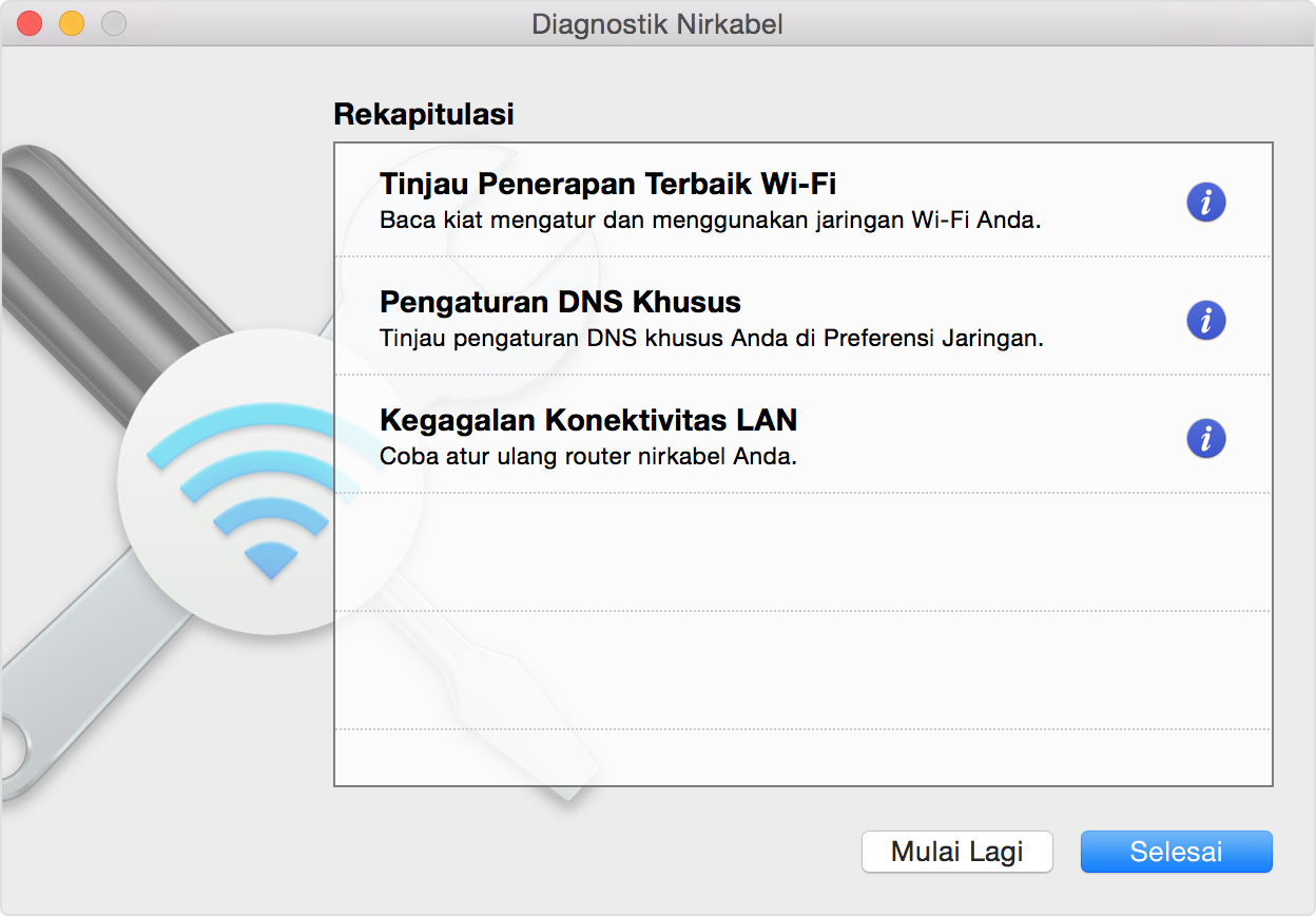 Jika Mac Anda tidak terhubung ke melalui WiFi Apple Support