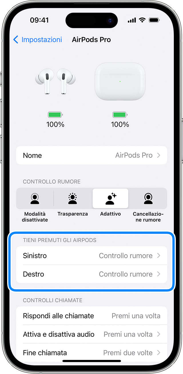 Modificare le impostazioni di AirPods ed AirPods Pro - Supporto Apple (IT)