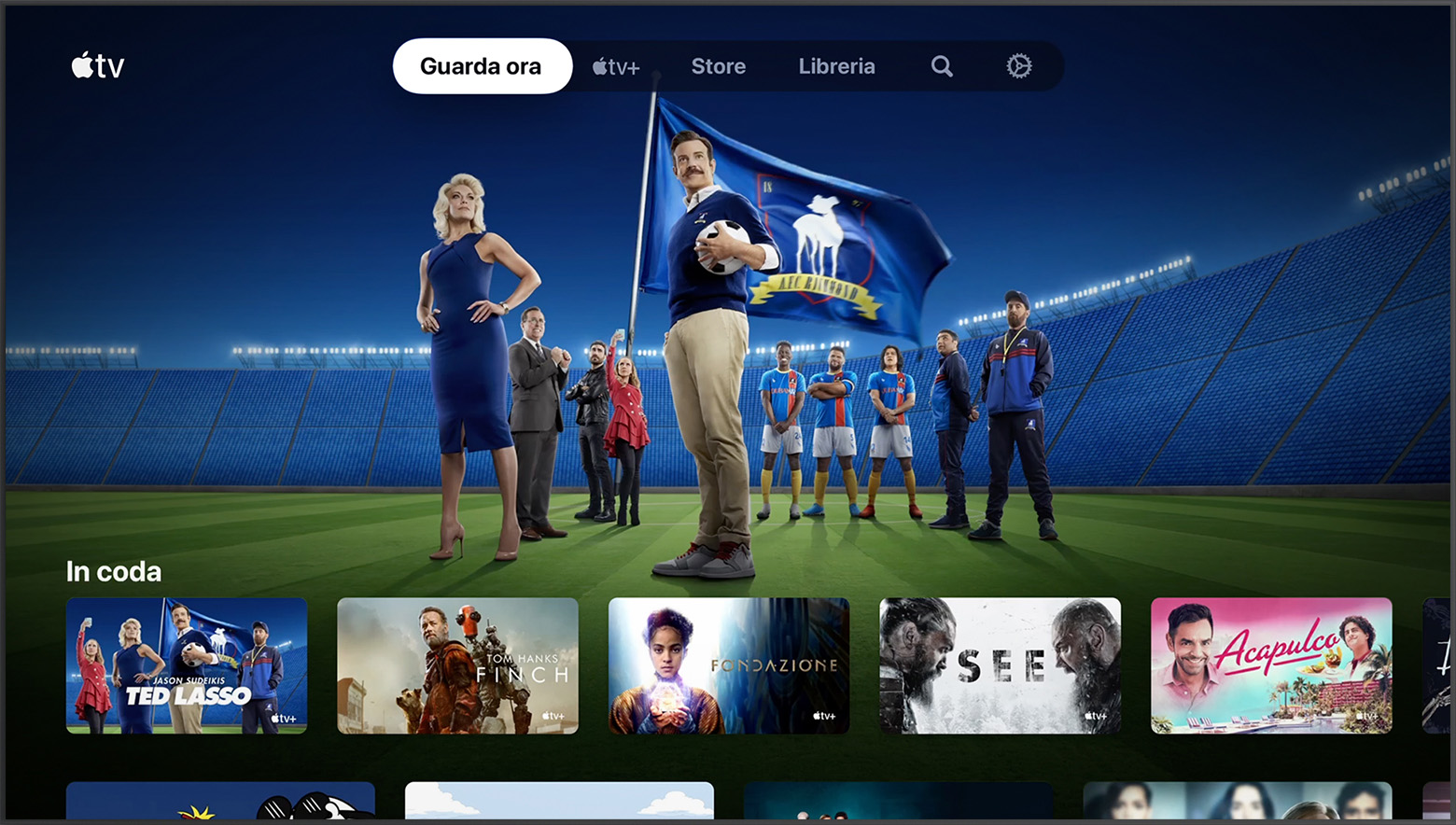 Pannello Guarda ora nell'app Apple TV su una smart TV