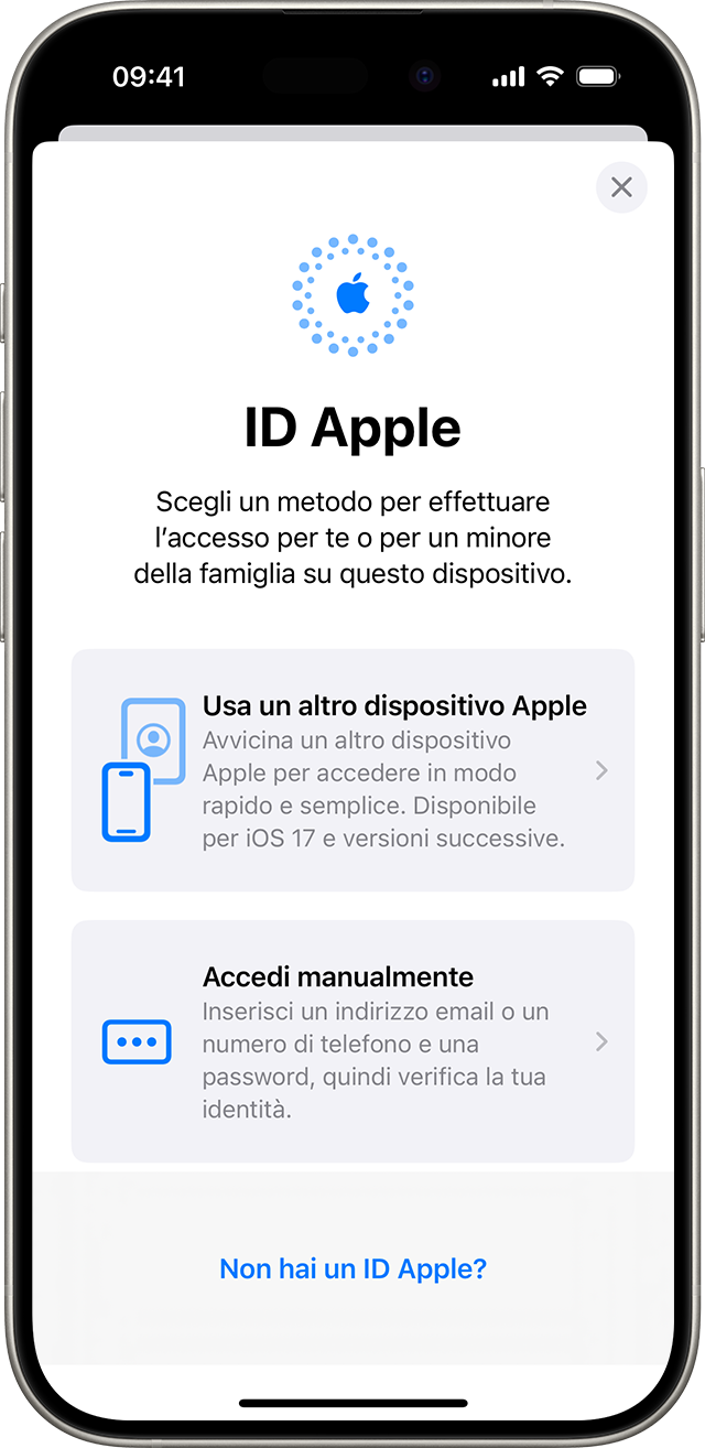 Accedere con l'ID Apple - Supporto Apple (IT)