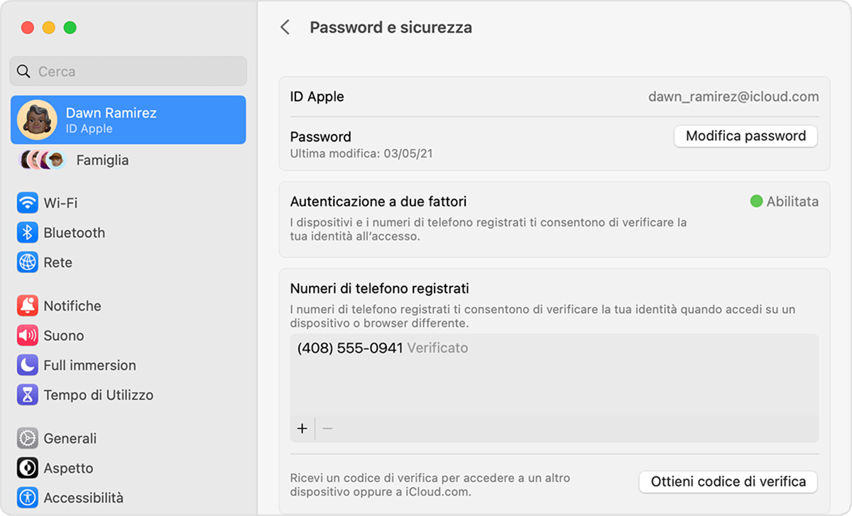 Cambiare la password dell'ID Apple su Mac