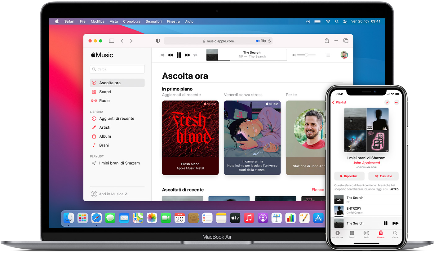 Come ascoltare Apple Music sul web e nelle app - Supporto Apple (IT)