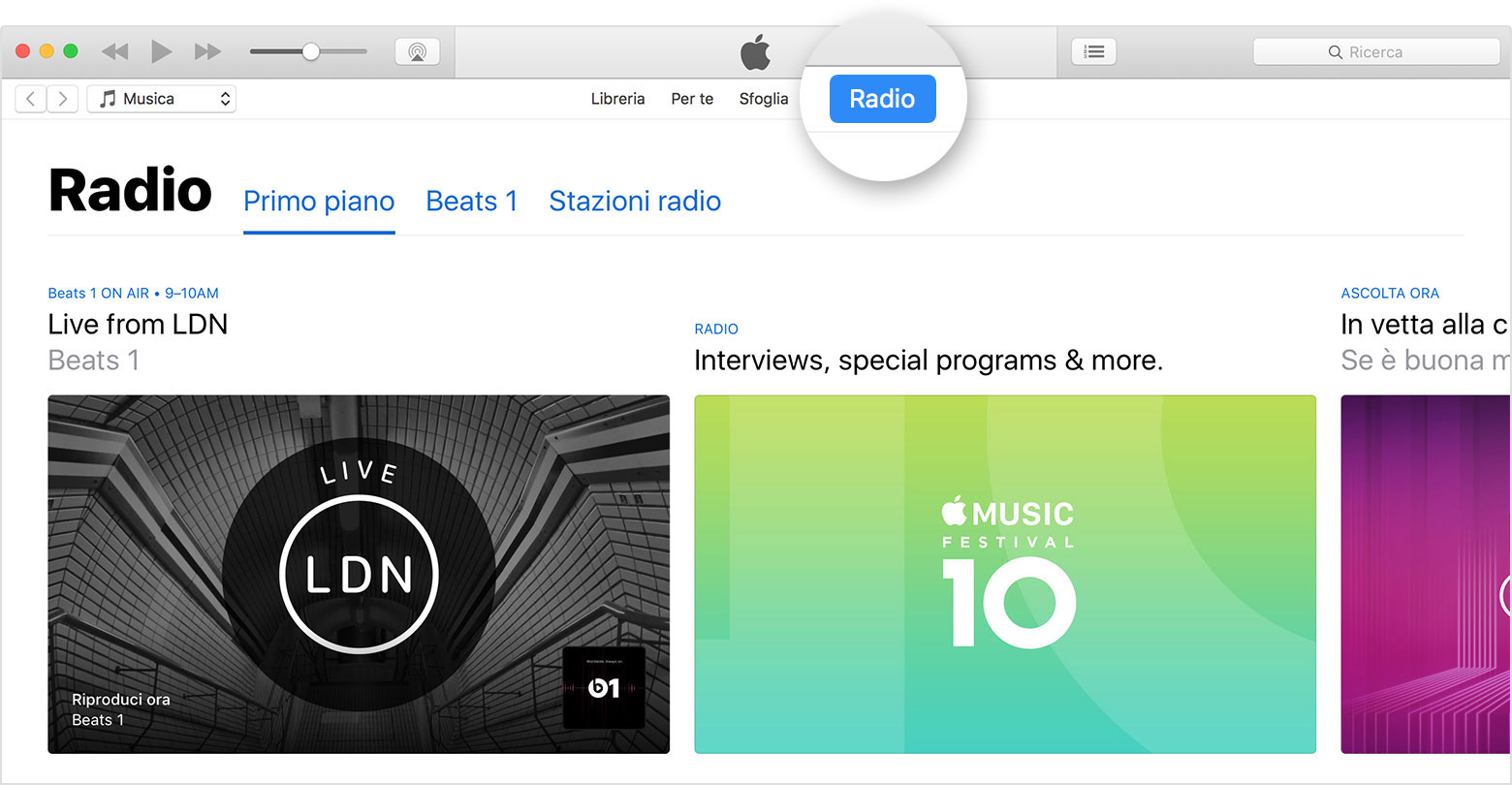 Come ascoltare la radio in Apple Music Supporto Apple