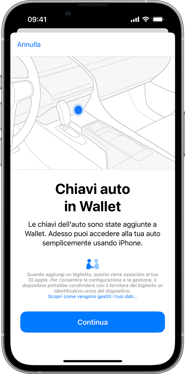 Aggiungere la chiave dell'auto a Apple Wallet su iPhone o Apple Watch -  Supporto Apple (IT)