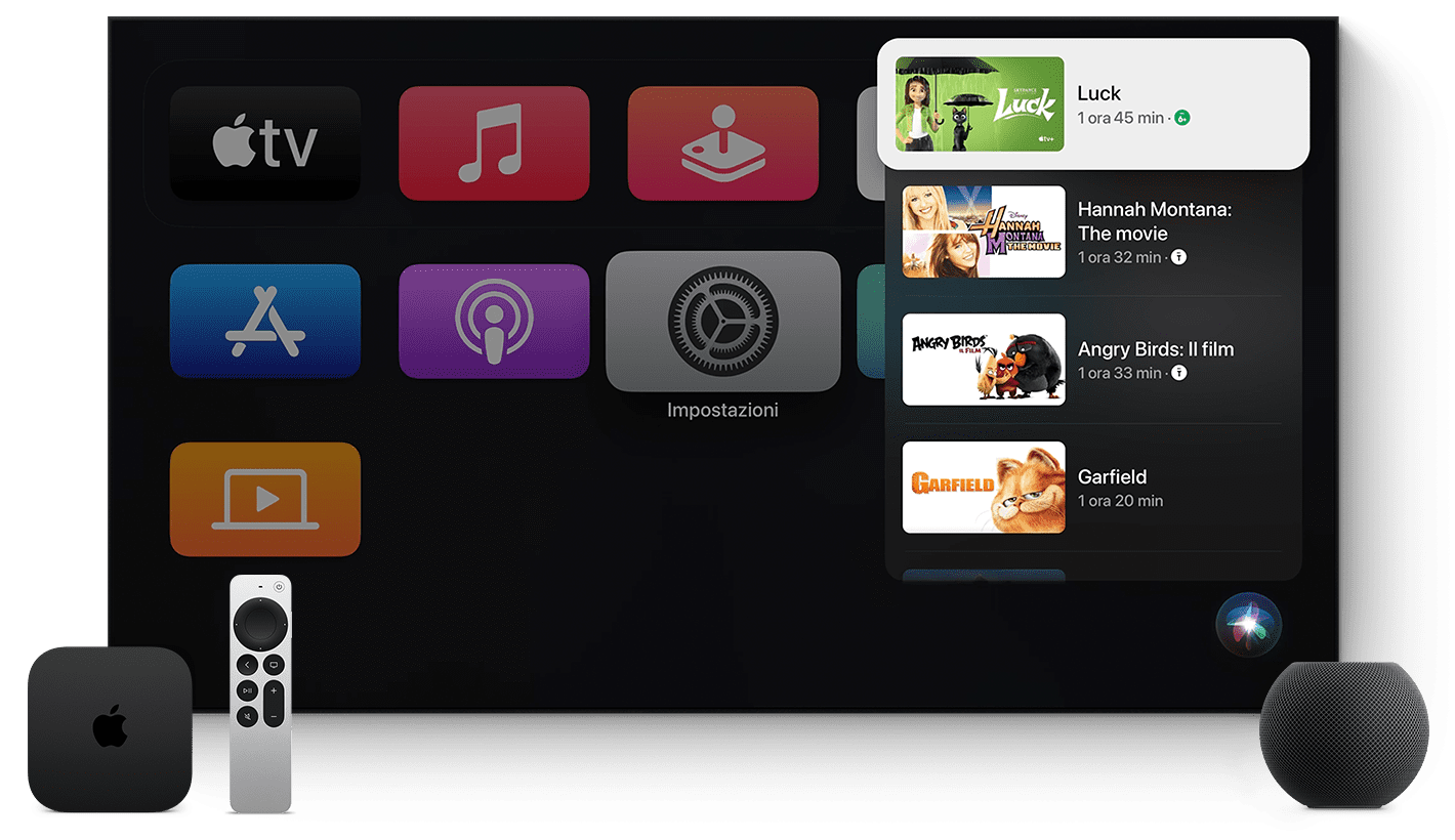 Uso di Siri sull'Apple TV - Supporto Apple (IT)