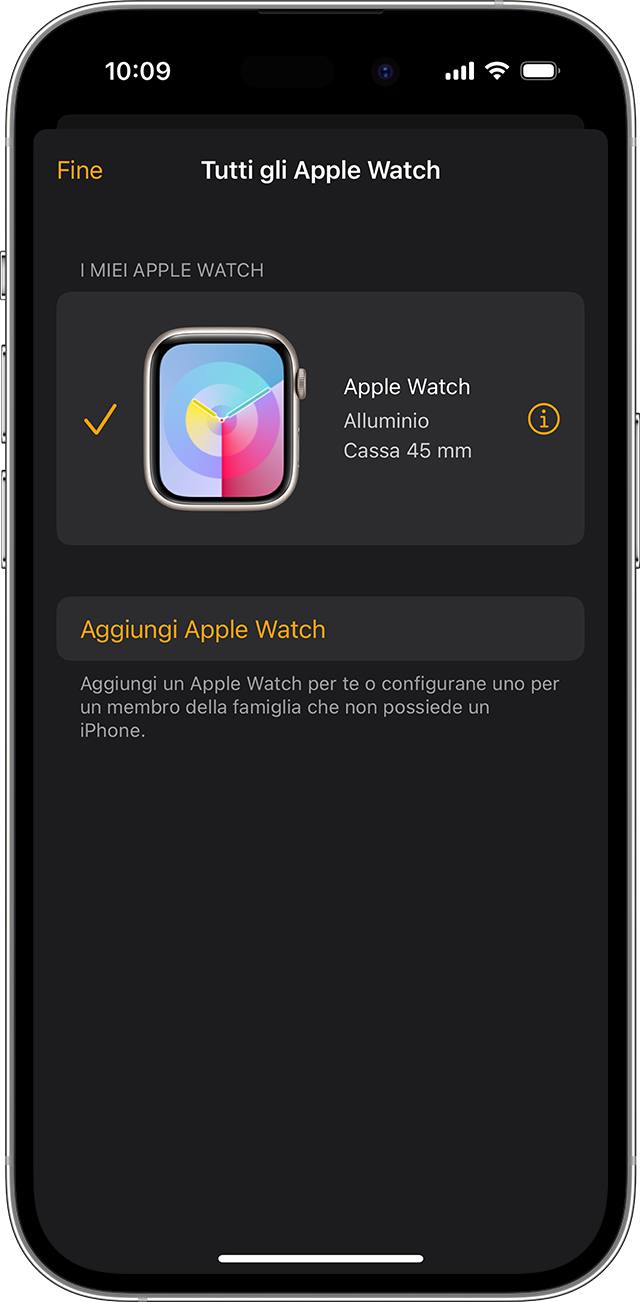 Annullare l'abbinamento e inizializzare Apple Watch - Supporto Apple (IT)