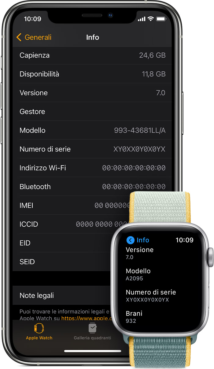 Individuare il numero di serie o l'IMEI sull'Apple Watch - AppleStoree