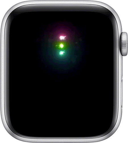 Gif animata di un quadrante di Apple Watch che mostra la notifica “Hai raggiunto i 3 obiettivi!”