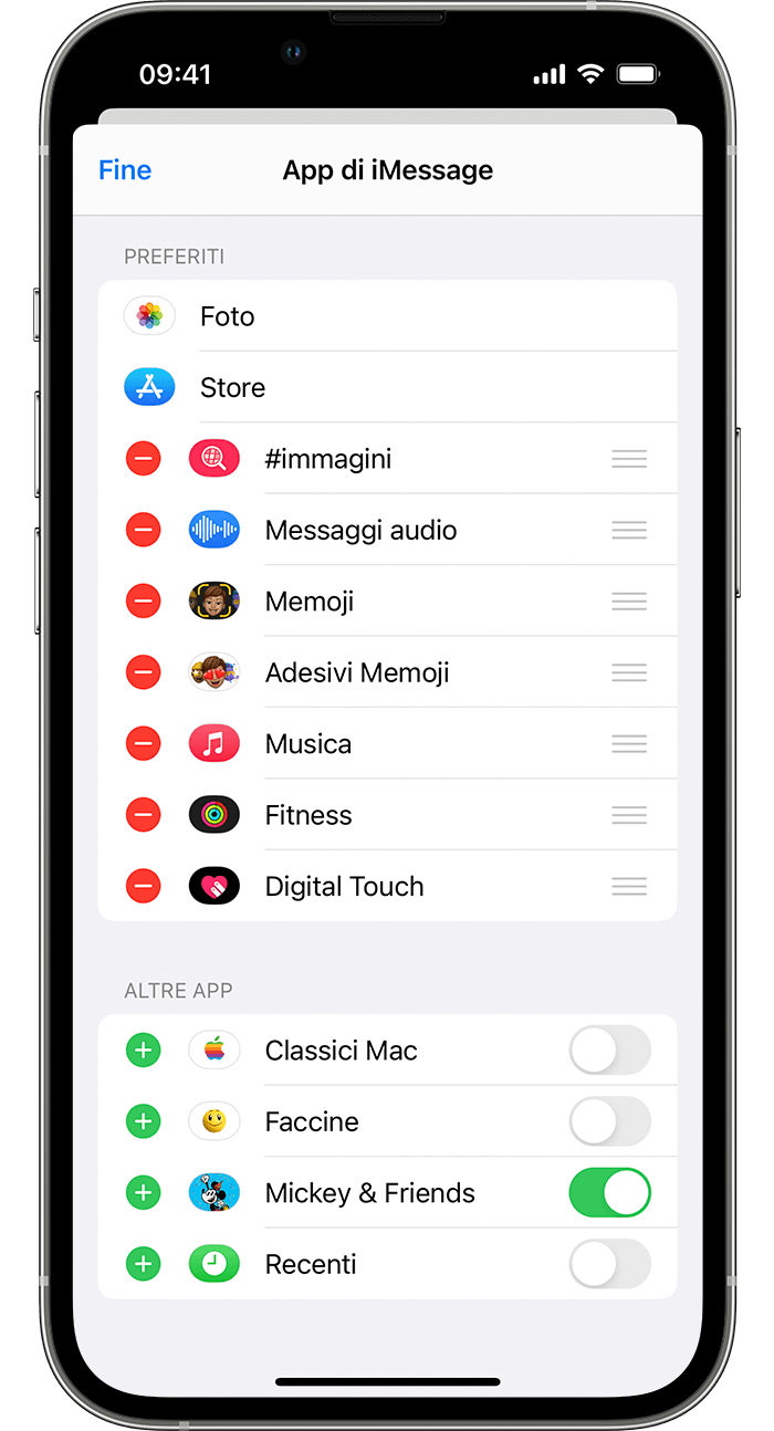 iPhone che mostra come rimuovere o aggiungere le app per iMessage