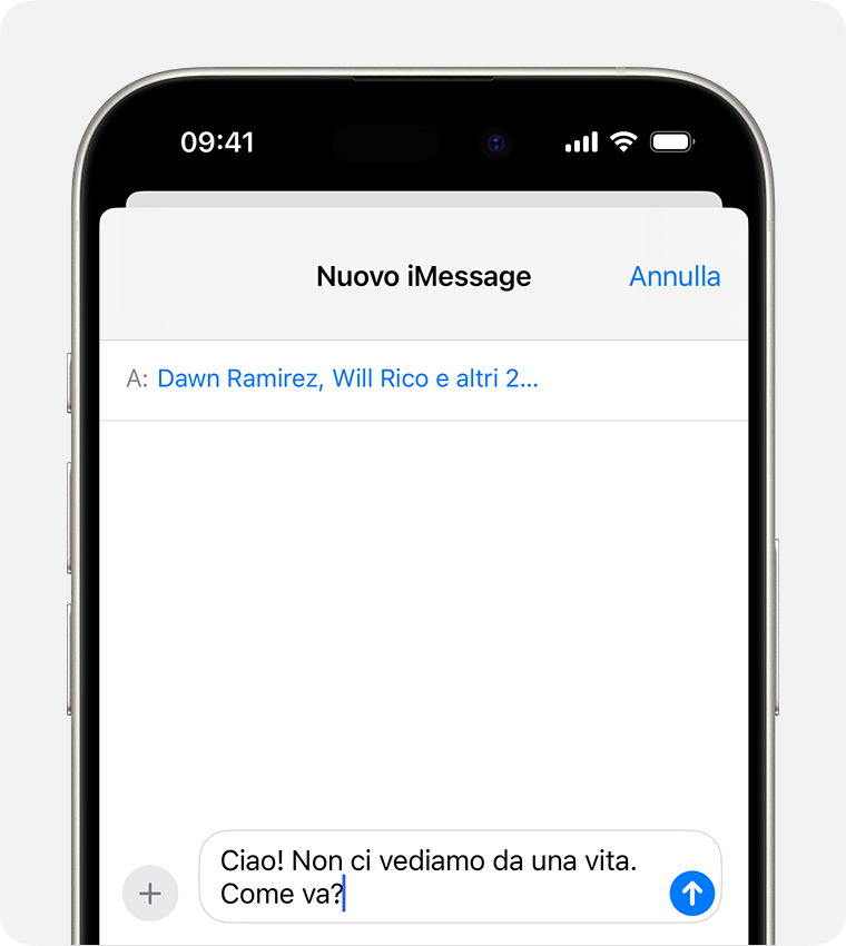 Inviare un messaggio di testo di gruppo su iPhone o iPad - Supporto Apple  (IT)