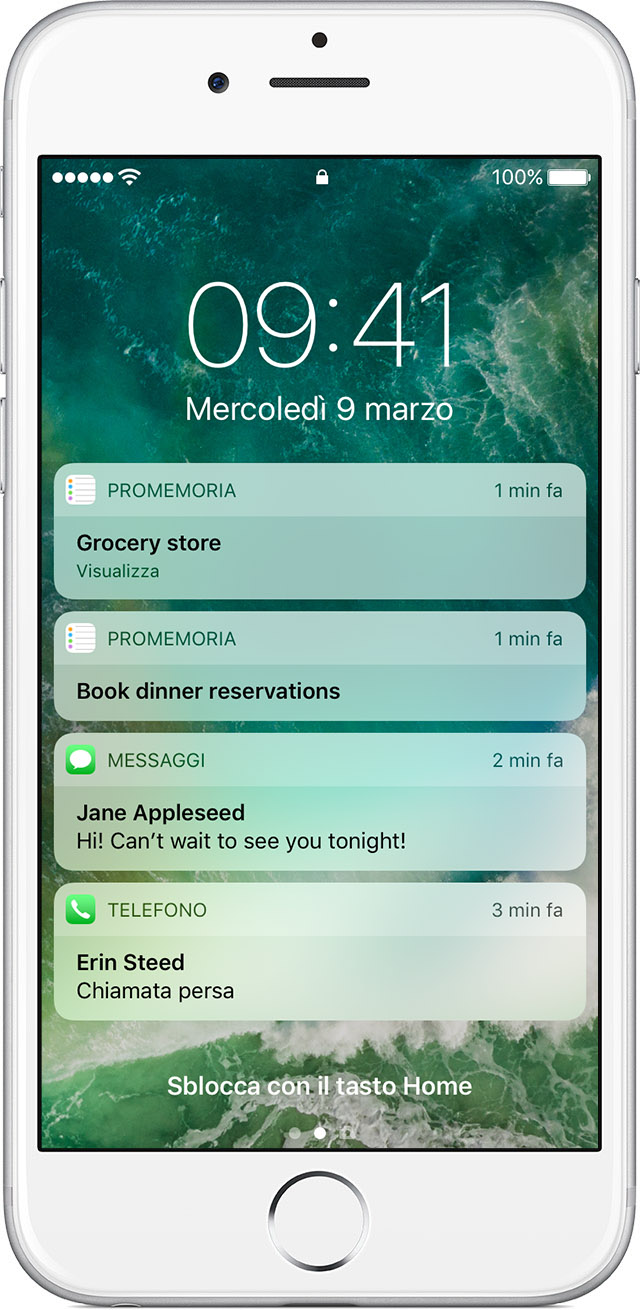 Uso di Notifiche sull'iPhone, sull'iPad e sull'iPod touch Supporto Apple