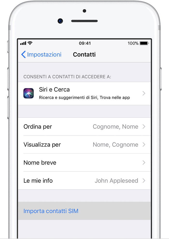 Importare i contatti - Apple iPhone 8 Plus - iOS 11 - CoopVoce Guides