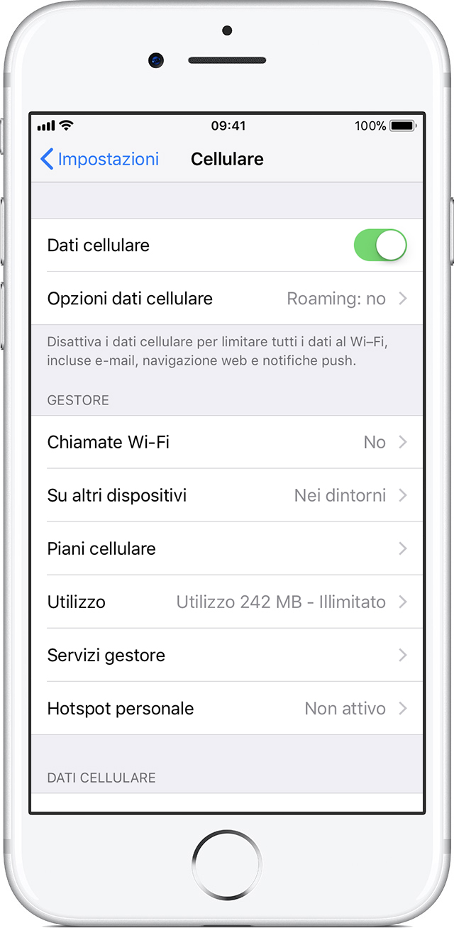 Configurare Hotspot personale Wind su iPhone