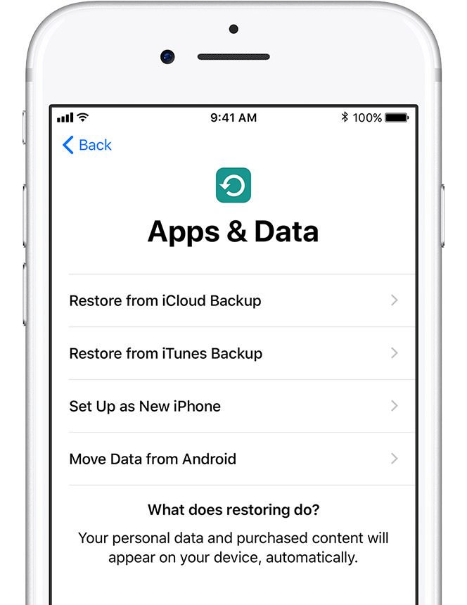 ios11 iphone7 setup apps data steps