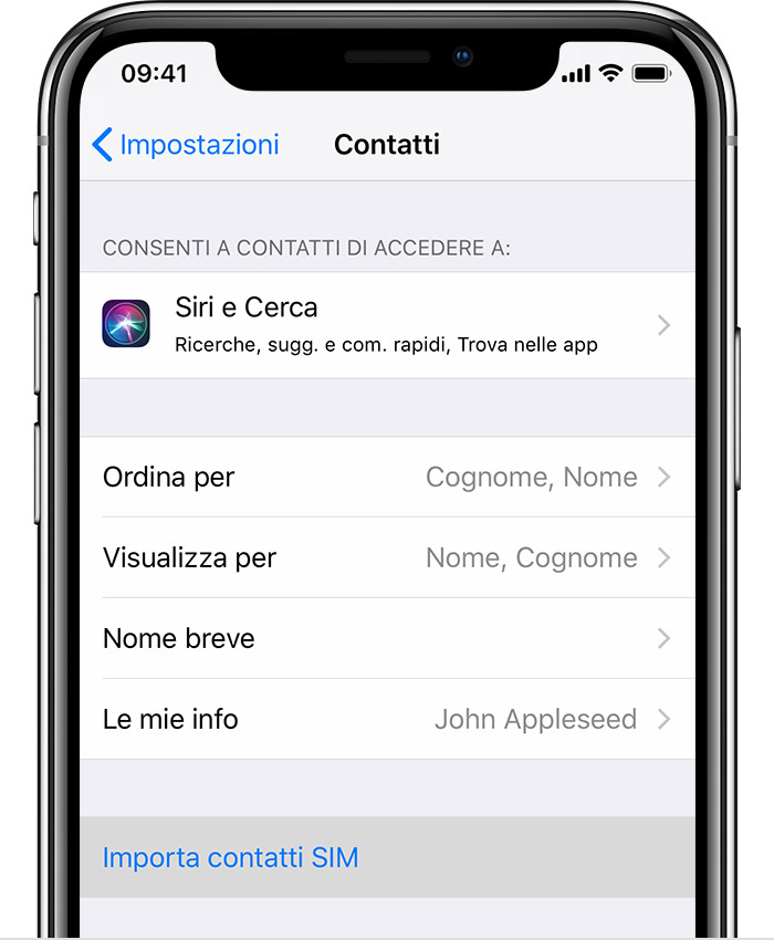 Come copiare contatti da iPhone a SIM