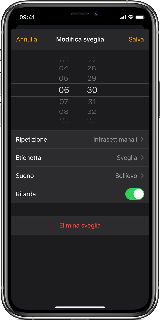 Come impostare e gestire le sveglie su iPhone Supporto Apple
