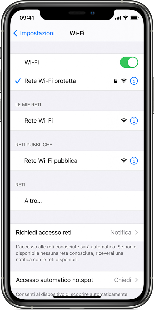 iPhone, iPad o iPod touch al WiFi Supporto Apple