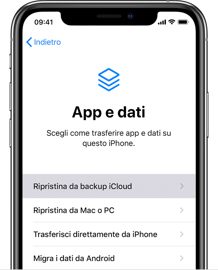 Ripristinare un iPhone, iPad o iPod touch da un backup - Supporto Apple (IT)