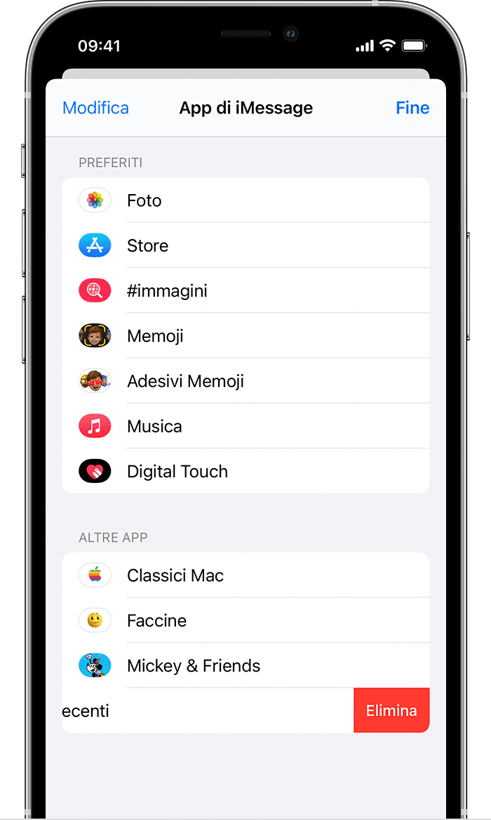 iPhone che mostra come eliminare le app per iMessage