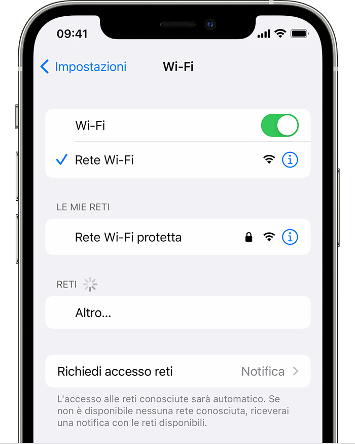 Connettere iPhone, iPad o iPod touch al Wi-Fi - Supporto Apple (IT)