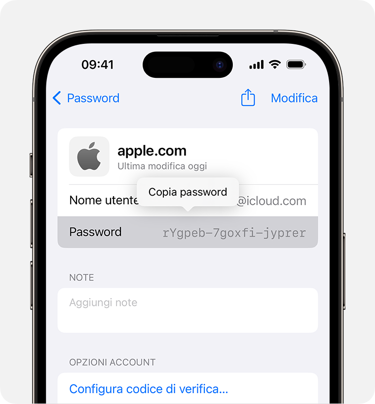 Trovare password e passkey salvate su iPhone - Supporto Apple (IT)