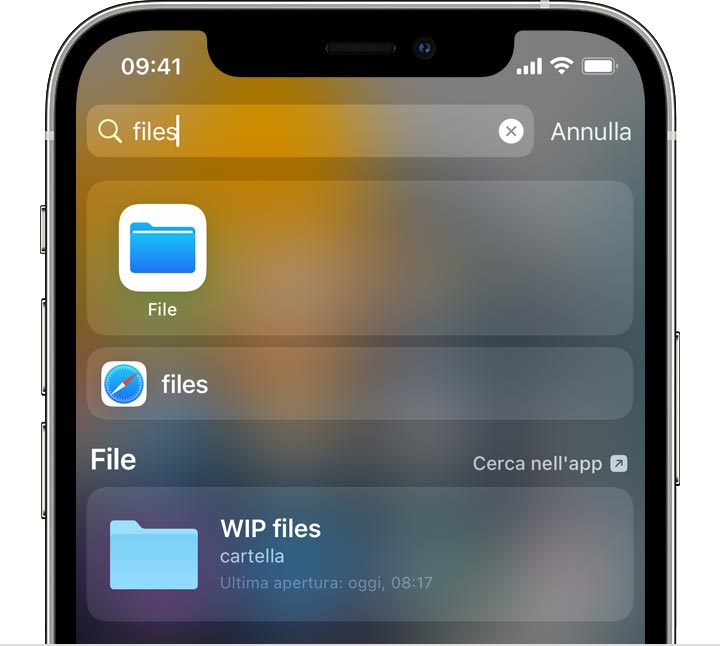 Usare l'app File su iPhone, iPad o iPod touch - Supporto Apple (IT)