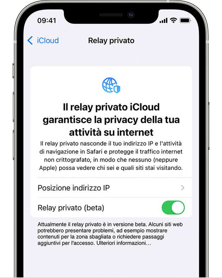 Informazioni sul relay privato iCloud - Supporto Apple (IT)
