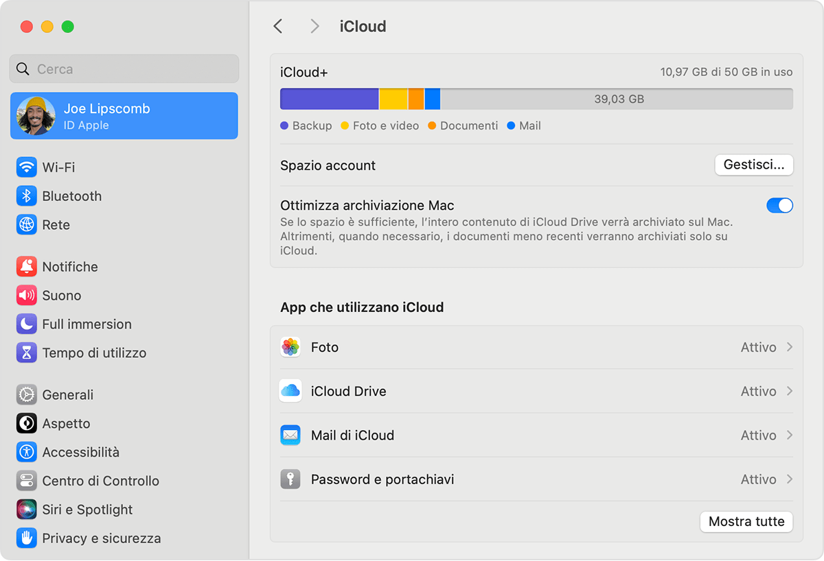 Configurare il portachiavi iCloud - Supporto Apple (IT)