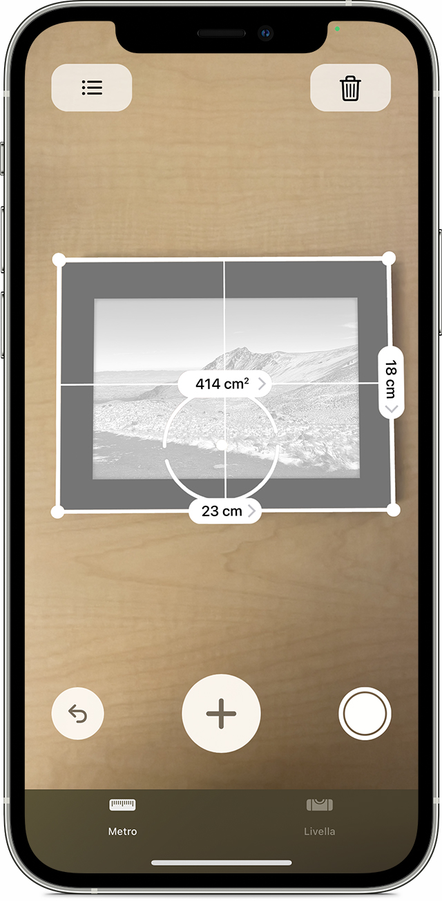 Usare l'app Metro per misurare le dimensioni di un rettangolo