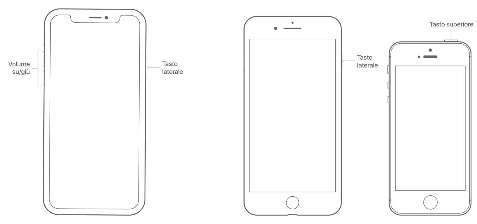 Informazioni relative ai tasti e agli interruttori di iPhone, iPad e iPod touch