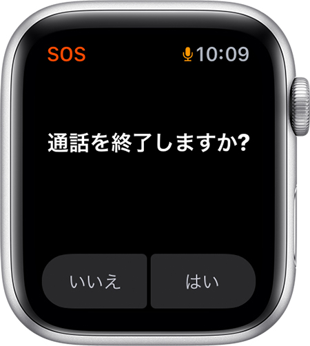 Apple Watch の「通話を終了しますか？」オプション