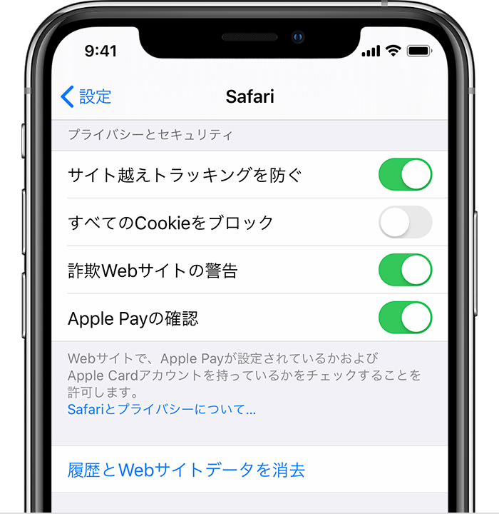 Iphone Ipad Ipod Touch で Safari から閲覧履歴と Cookie を消去する Apple サポート 日本