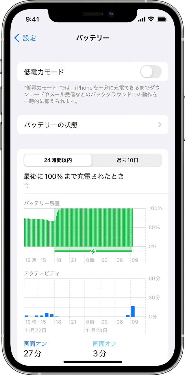 Iphone Ipad Ipod Touch のバッテリーの使用状況について Apple サポート 日本