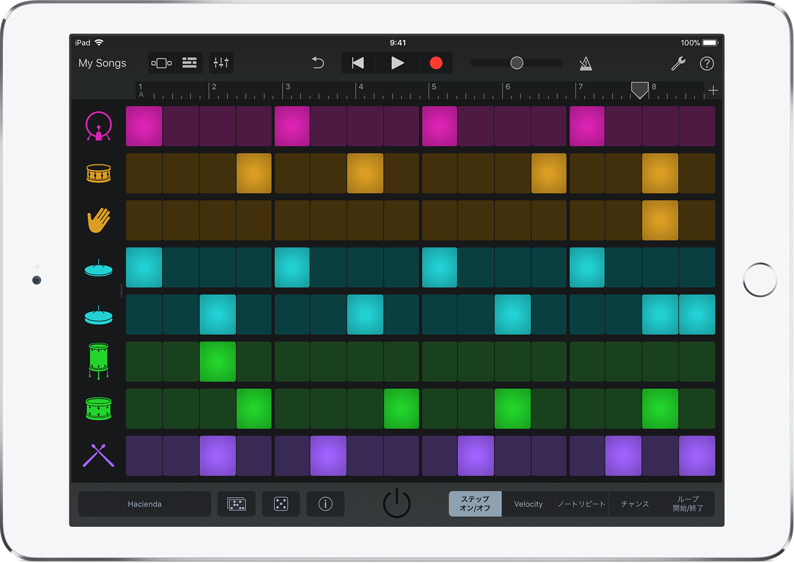 iOS 用 GarageBand でビートシーケンサーを使う Apple サポート (日本)