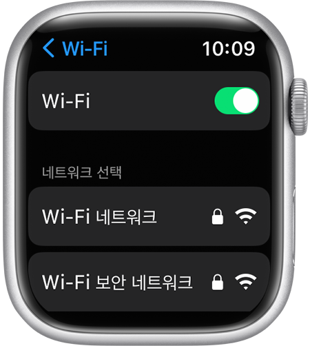 Apple Watch Wi-Fi 설정 화면