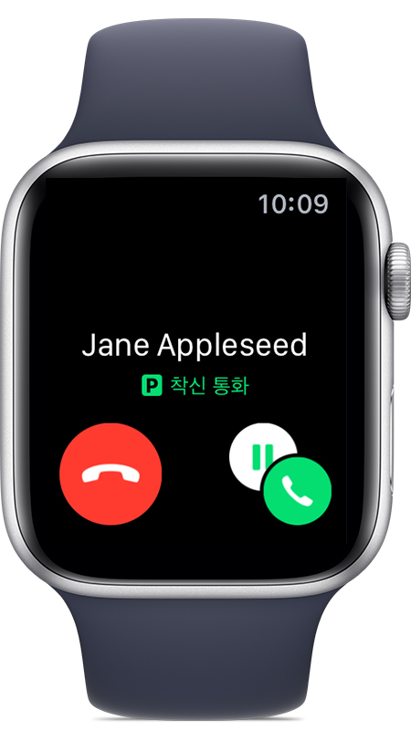 P 셀룰러 회선을 통해 Jane Appleseed에게서 걸려 온 전화. 