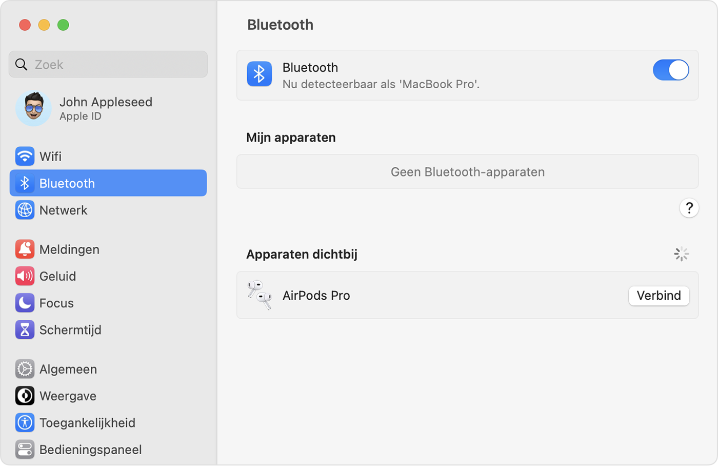 Bluetooth-instellingen in Systeemvoorkeuren op de Mac